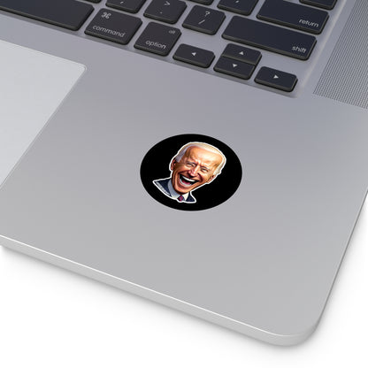 Smiling Biden Round Vinyl Stickers