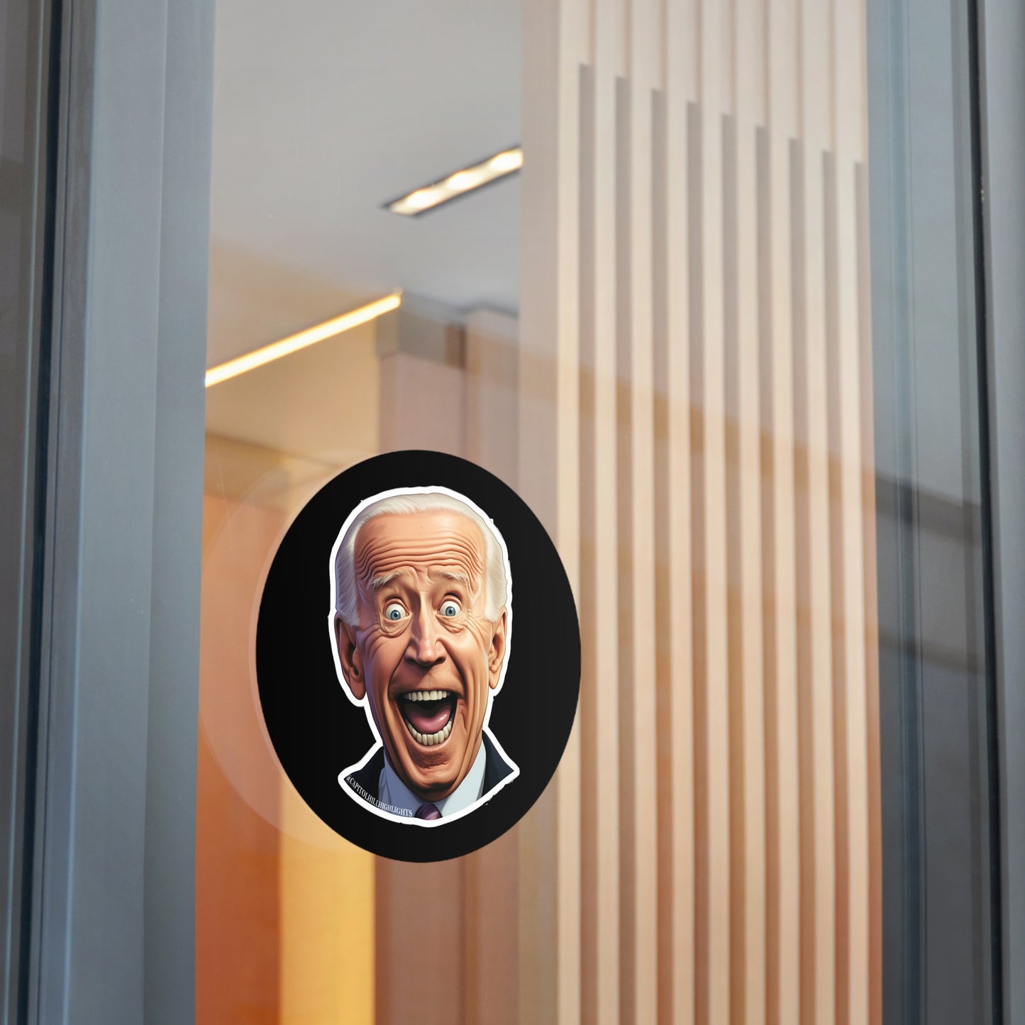 Surprised Biden Round Vinyl Stickers