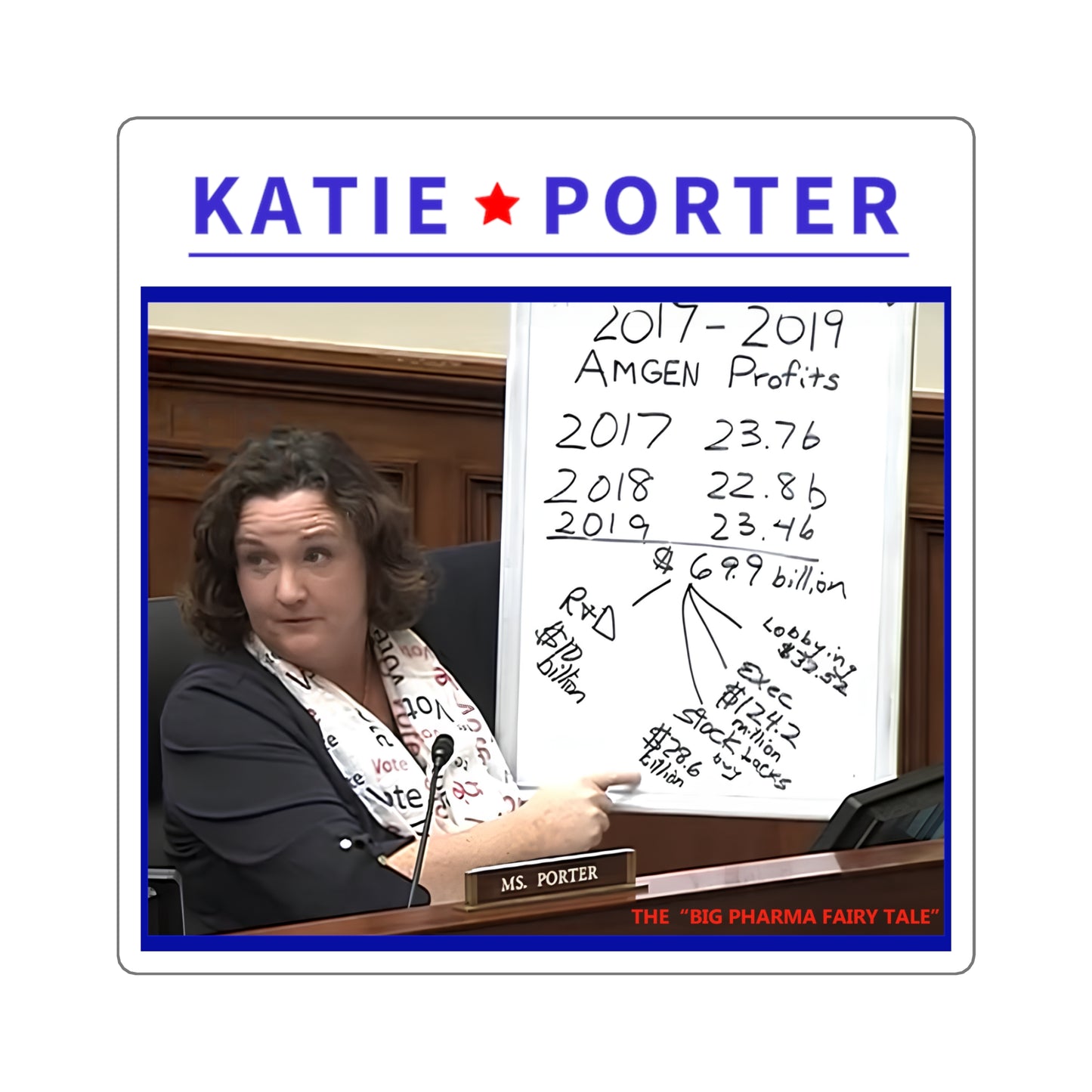 Katie Porter Big Pharma Sticker