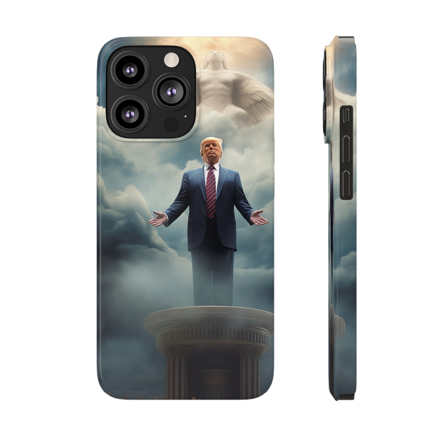 Trump on a Pedastal Slim Phone Cases