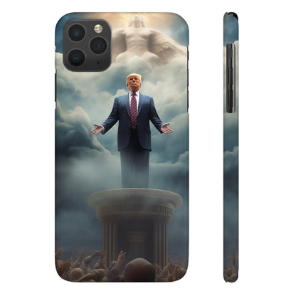 Trump on a Pedastal Slim Phone Cases