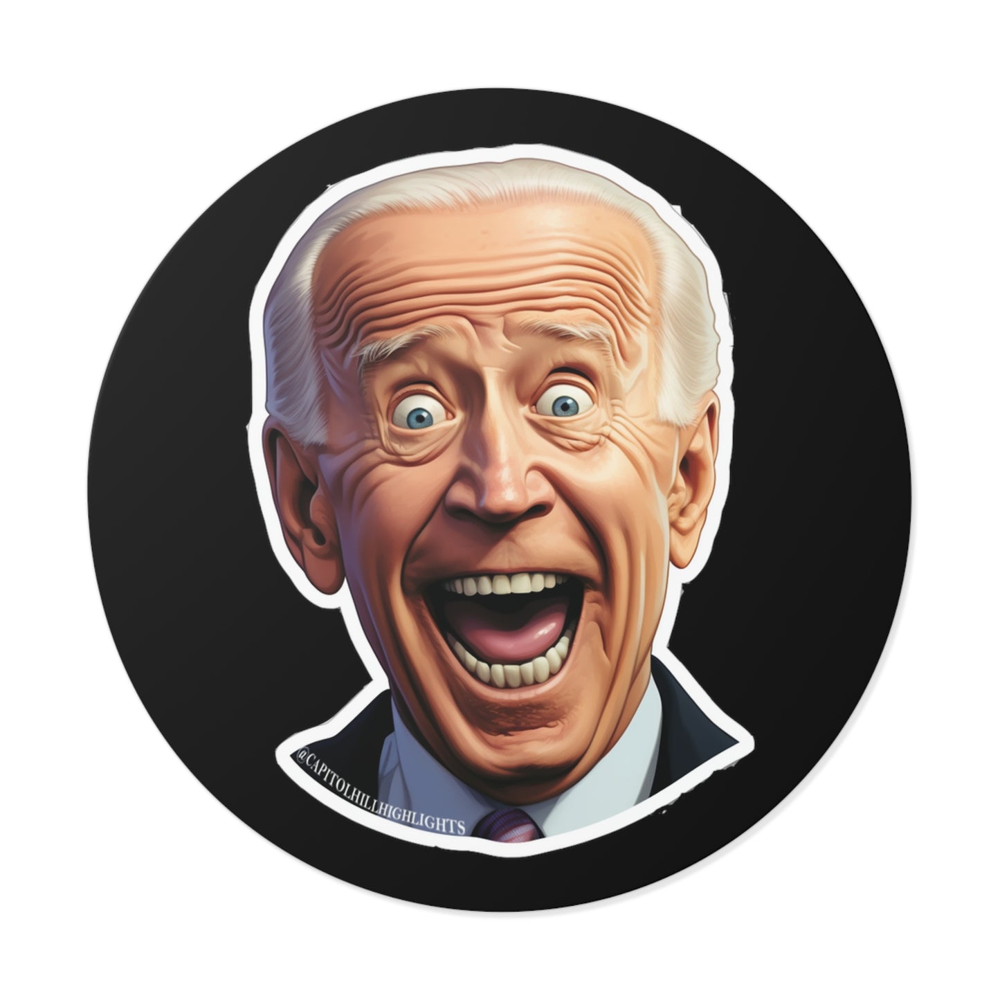 Surprised Biden Round Vinyl Stickers