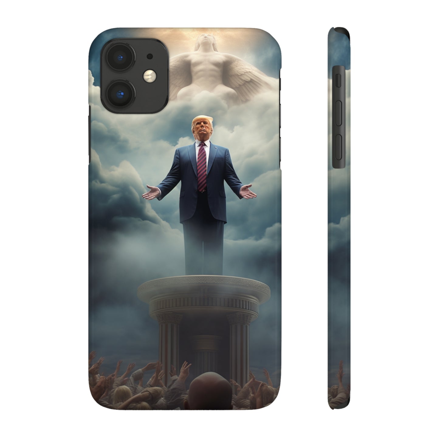 Trump on a Pedastal Slim Phone Cases