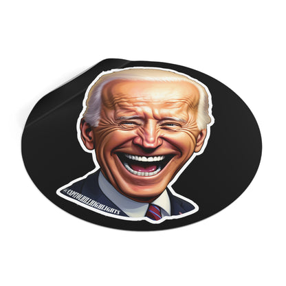 Smiling Biden Round Vinyl Stickers