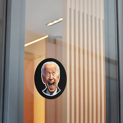 Surprised Biden Round Vinyl Stickers