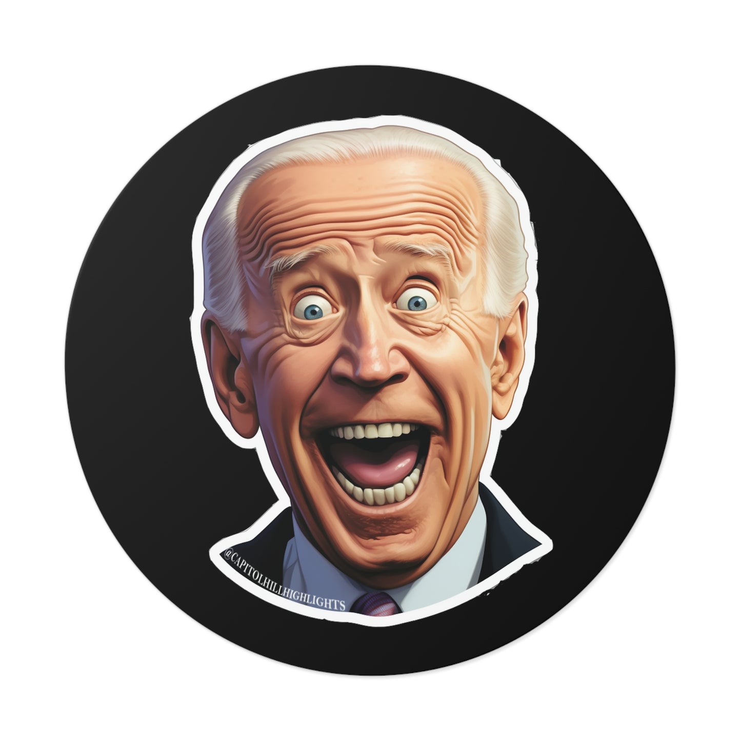 Surprised Biden Round Vinyl Stickers