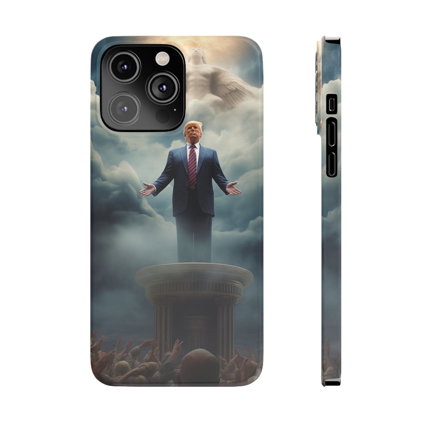 Trump on a Pedastal Slim Phone Cases