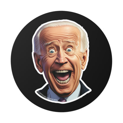 Surprised Biden Round Vinyl Stickers