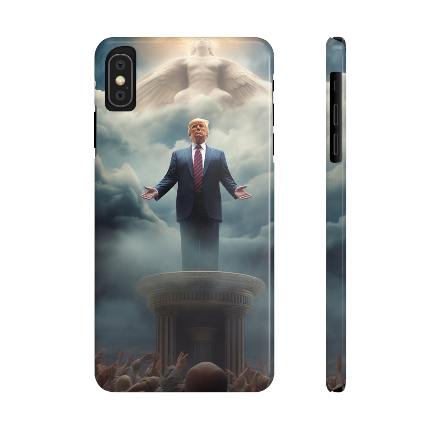 Trump on a Pedastal Slim Phone Cases