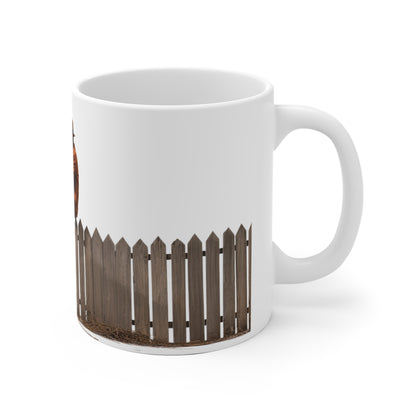 Fence Sitter White Ceramic Mug