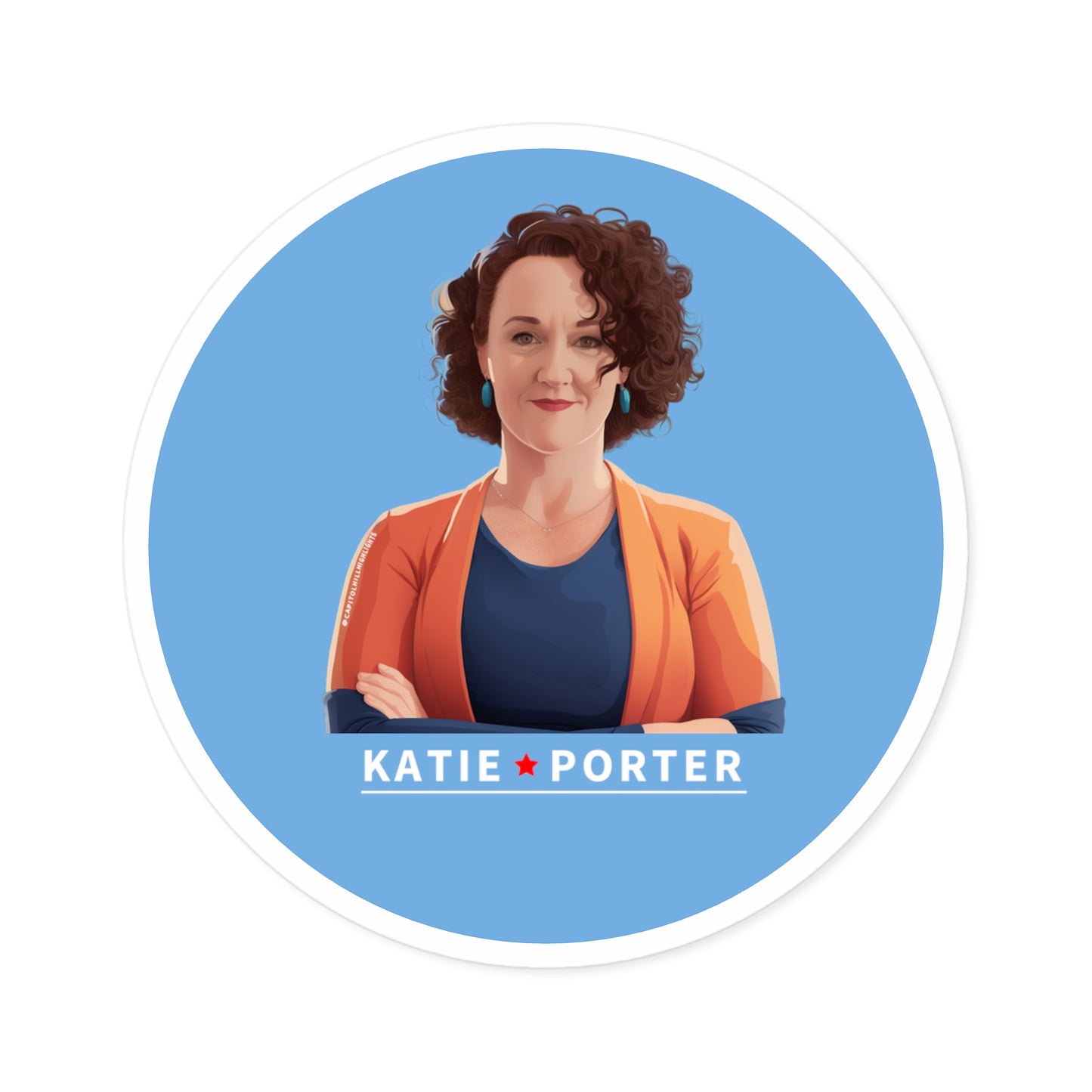 Katie Porter Round Sticker