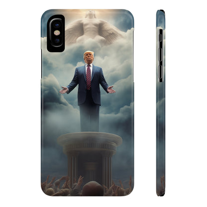 Trump on a Pedastal Slim Phone Cases