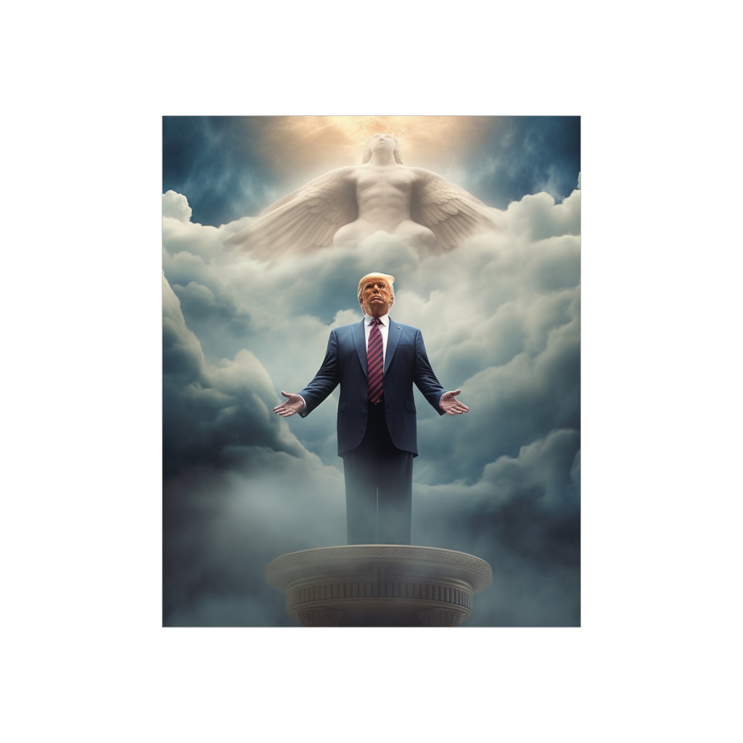 Trump on a Pedastal Vertical Poster