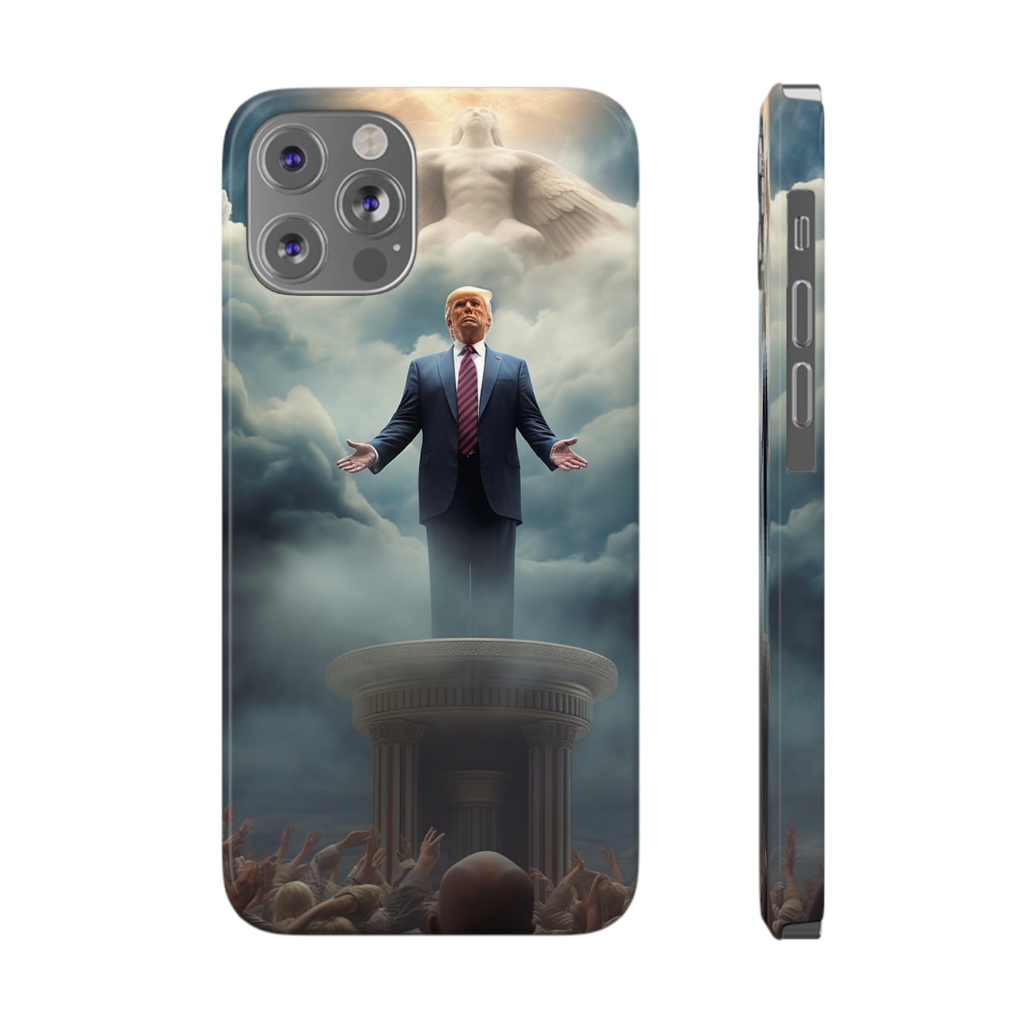 Trump on a Pedastal Slim Phone Cases