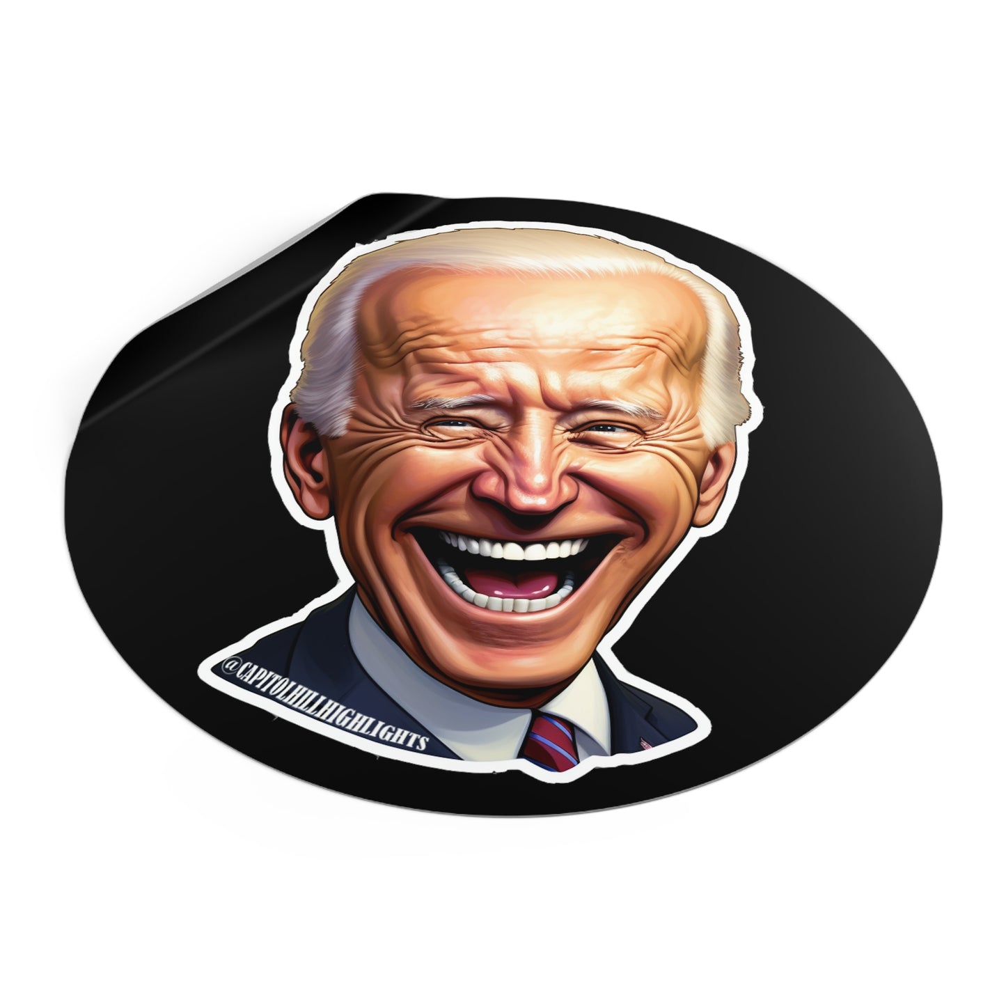 Smiling Biden Round Vinyl Stickers