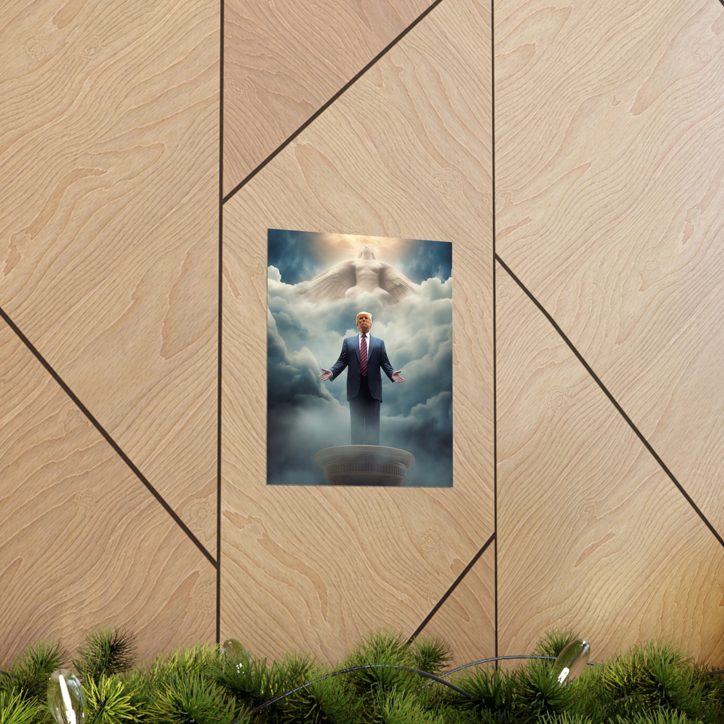 Trump on a Pedastal Vertical Poster