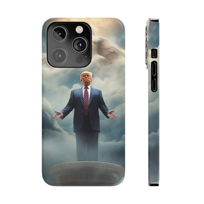 Trump on a Pedastal Slim Phone Cases