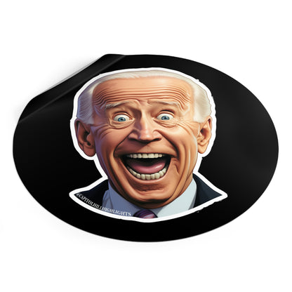 Surprised Biden Round Vinyl Stickers