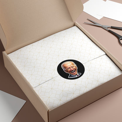 Smiling Biden Round Vinyl Stickers