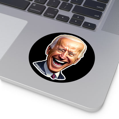 Smiling Biden Round Vinyl Stickers