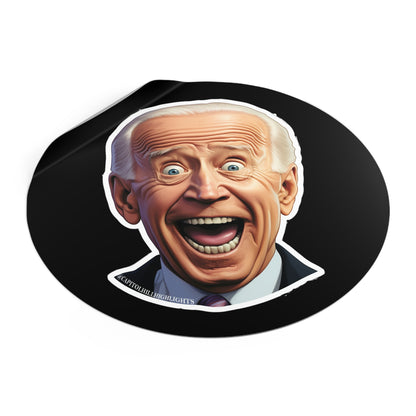 Surprised Biden Round Vinyl Stickers