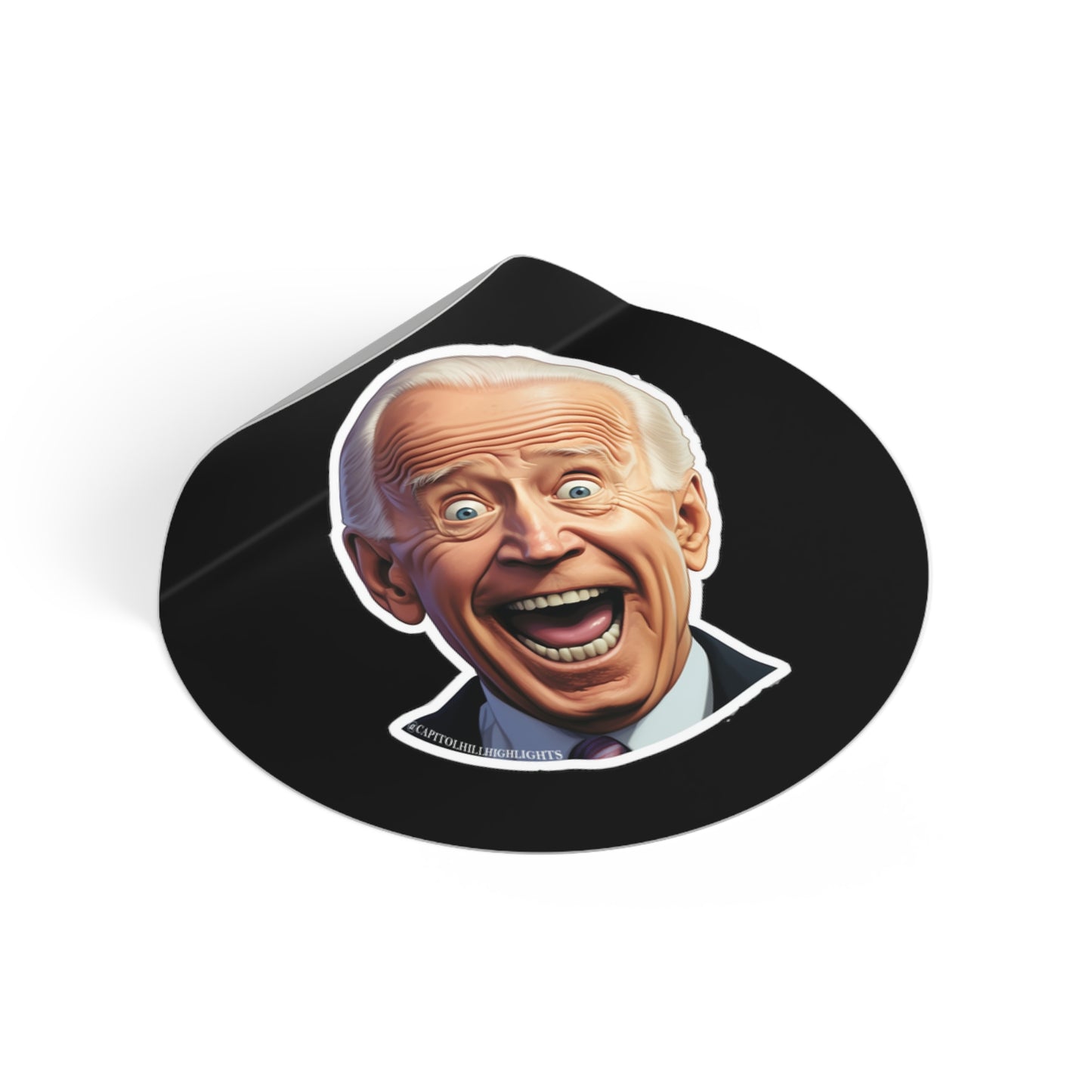 Surprised Biden Round Vinyl Stickers