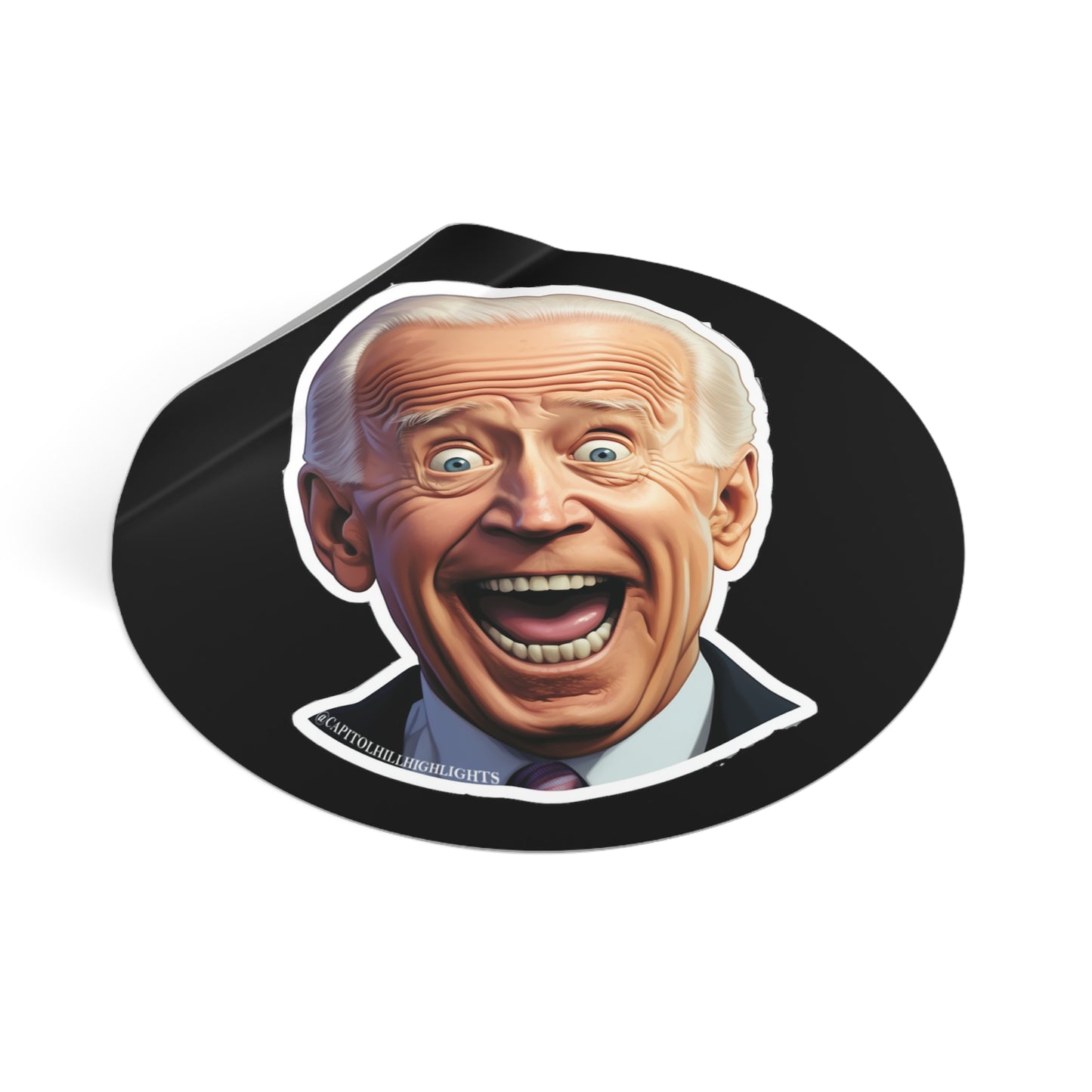 Surprised Biden Round Vinyl Stickers