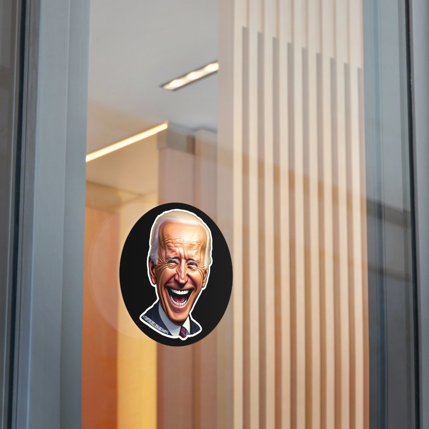 Smiling Biden Round Vinyl Stickers