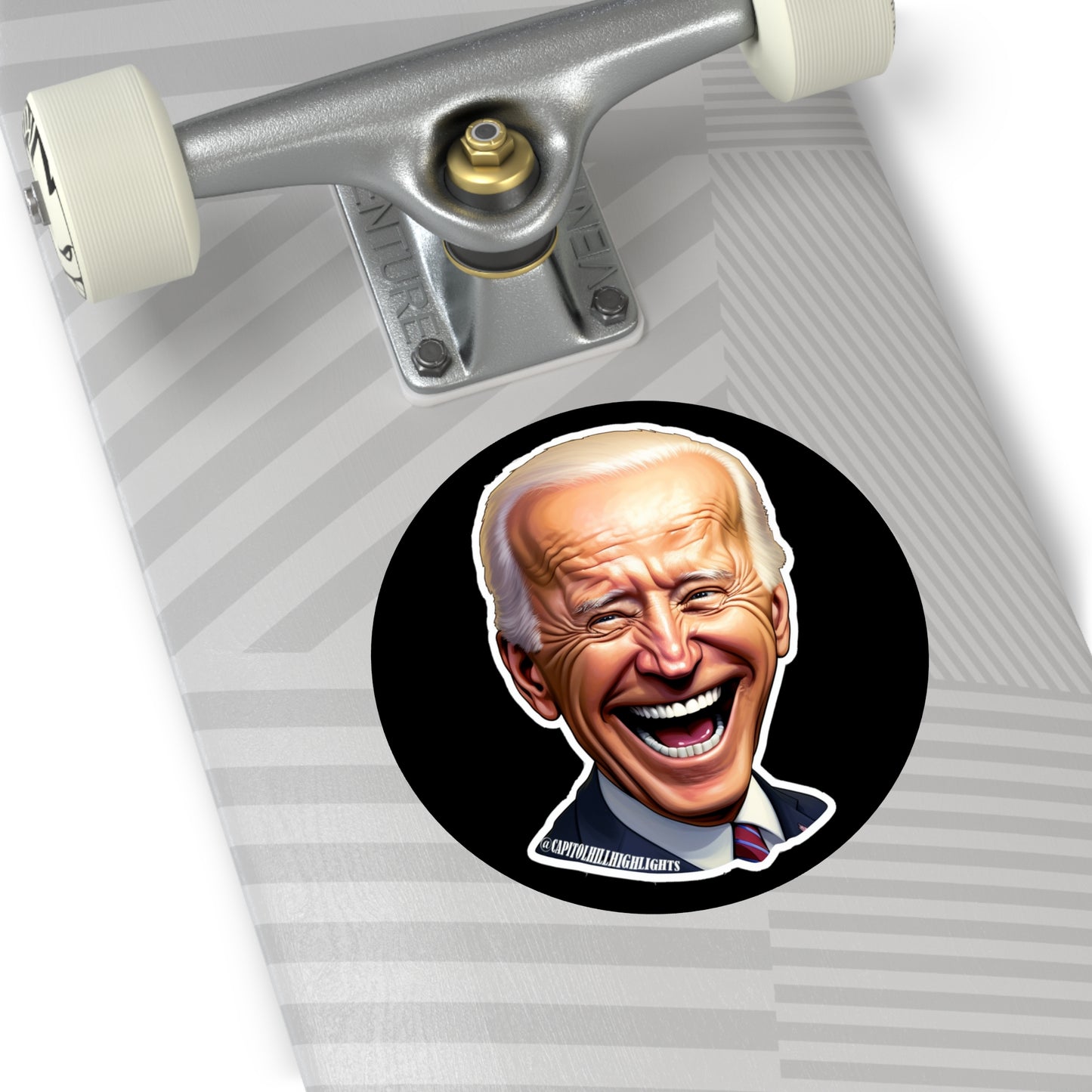 Smiling Biden Round Vinyl Stickers