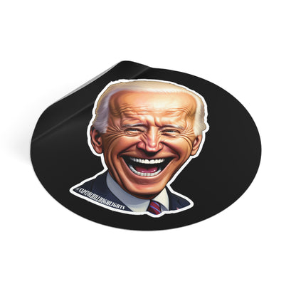 Smiling Biden Round Vinyl Stickers