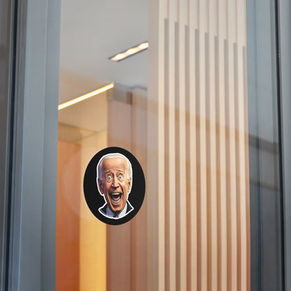 Surprised Biden Round Vinyl Stickers