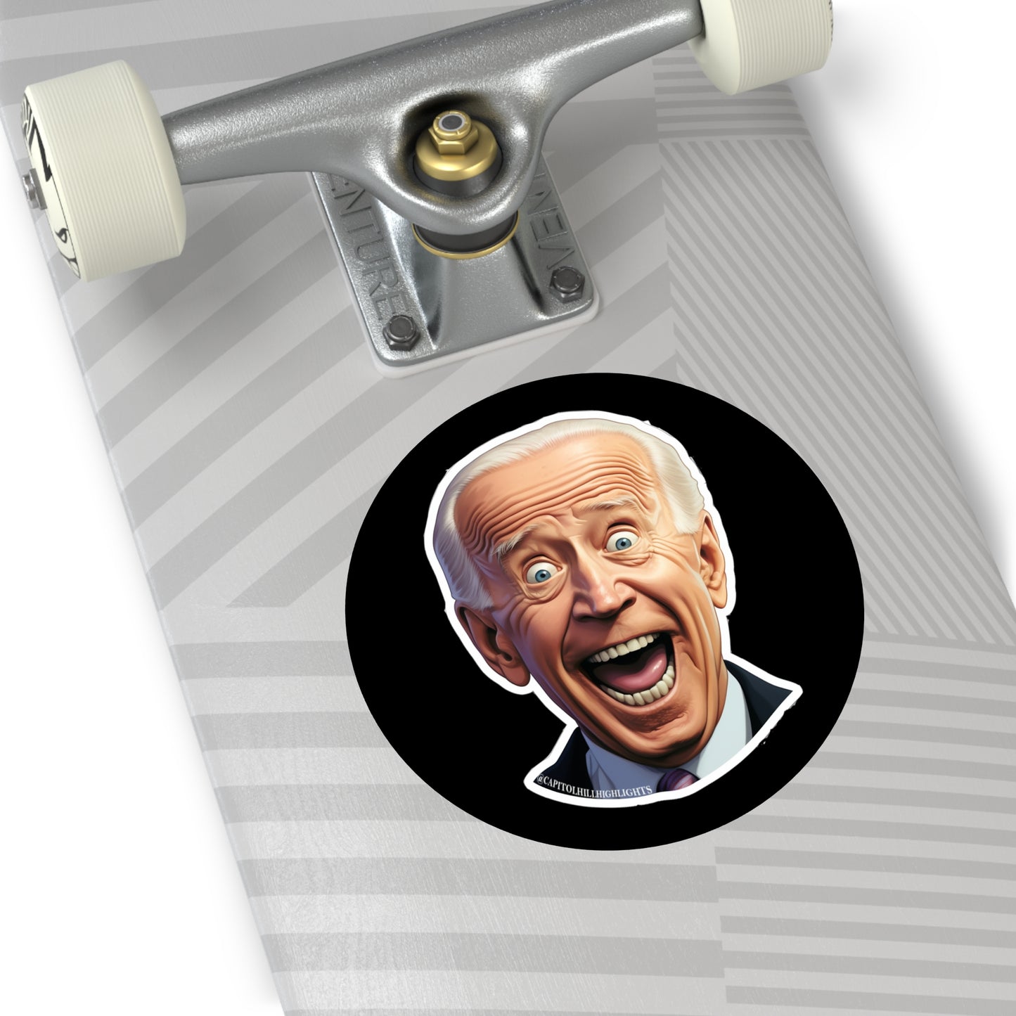 Surprised Biden Round Vinyl Stickers