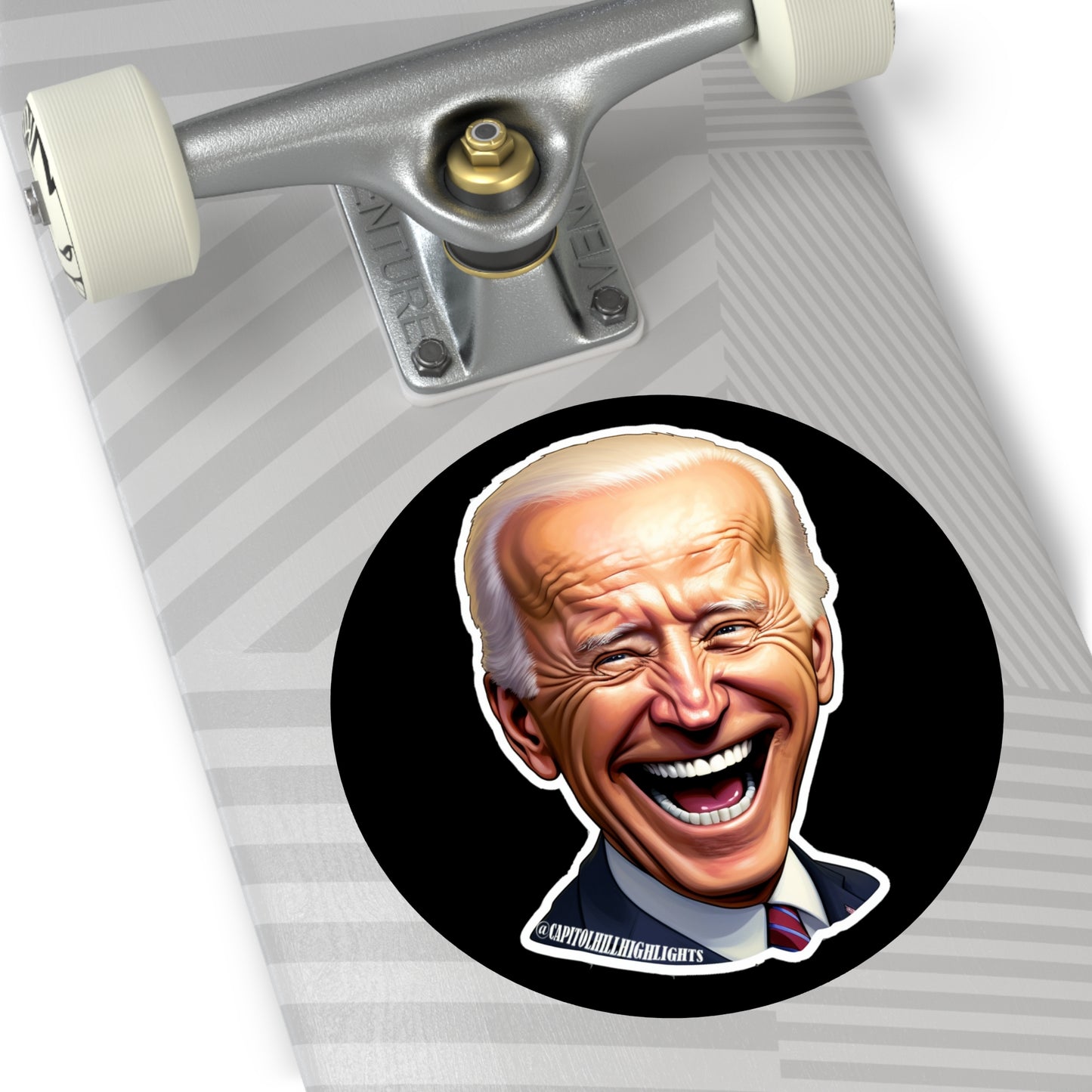 Smiling Biden Round Vinyl Stickers