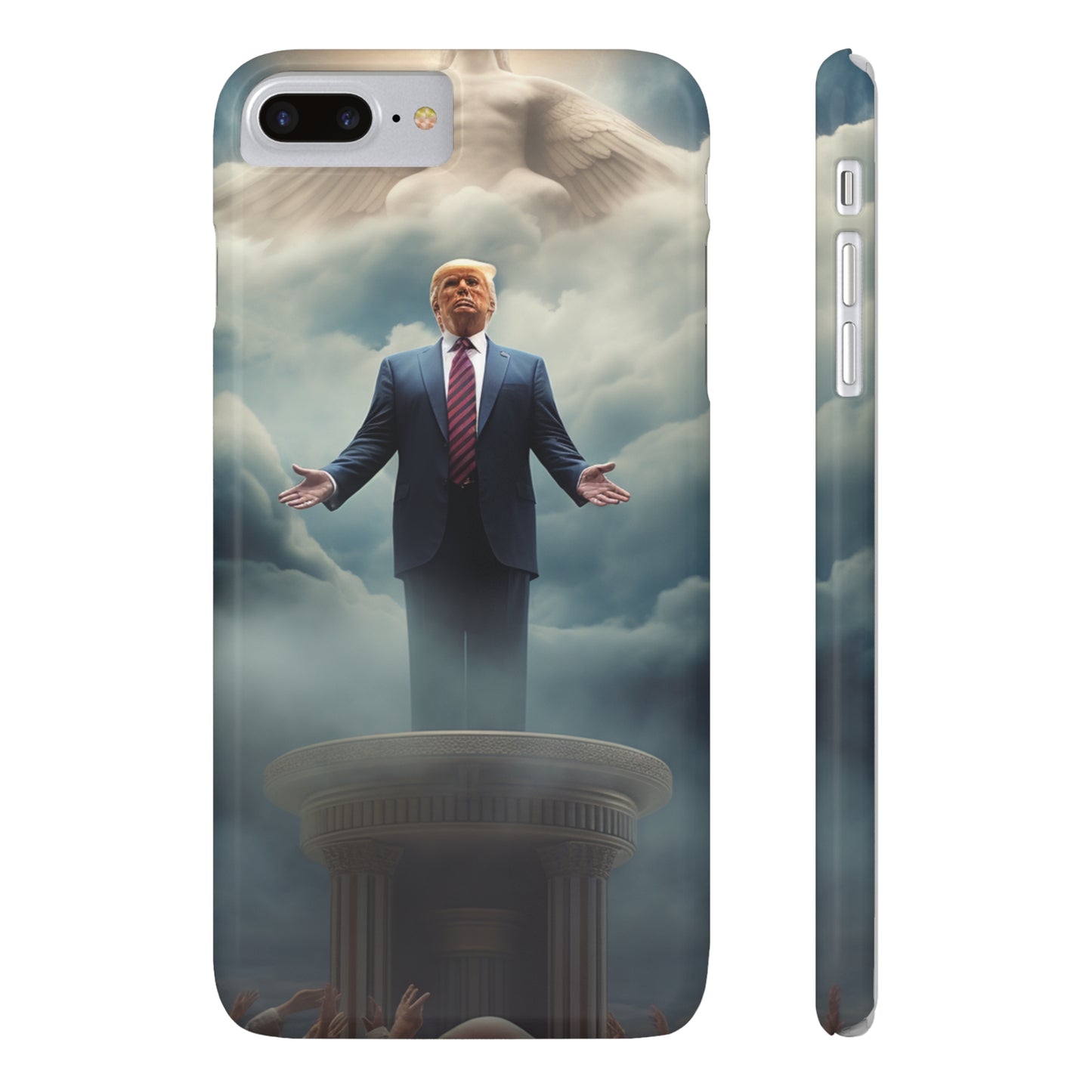 Trump on a Pedastal Slim Phone Cases