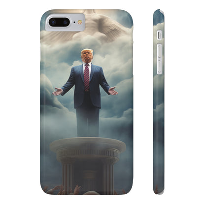 Trump on a Pedastal Slim Phone Cases