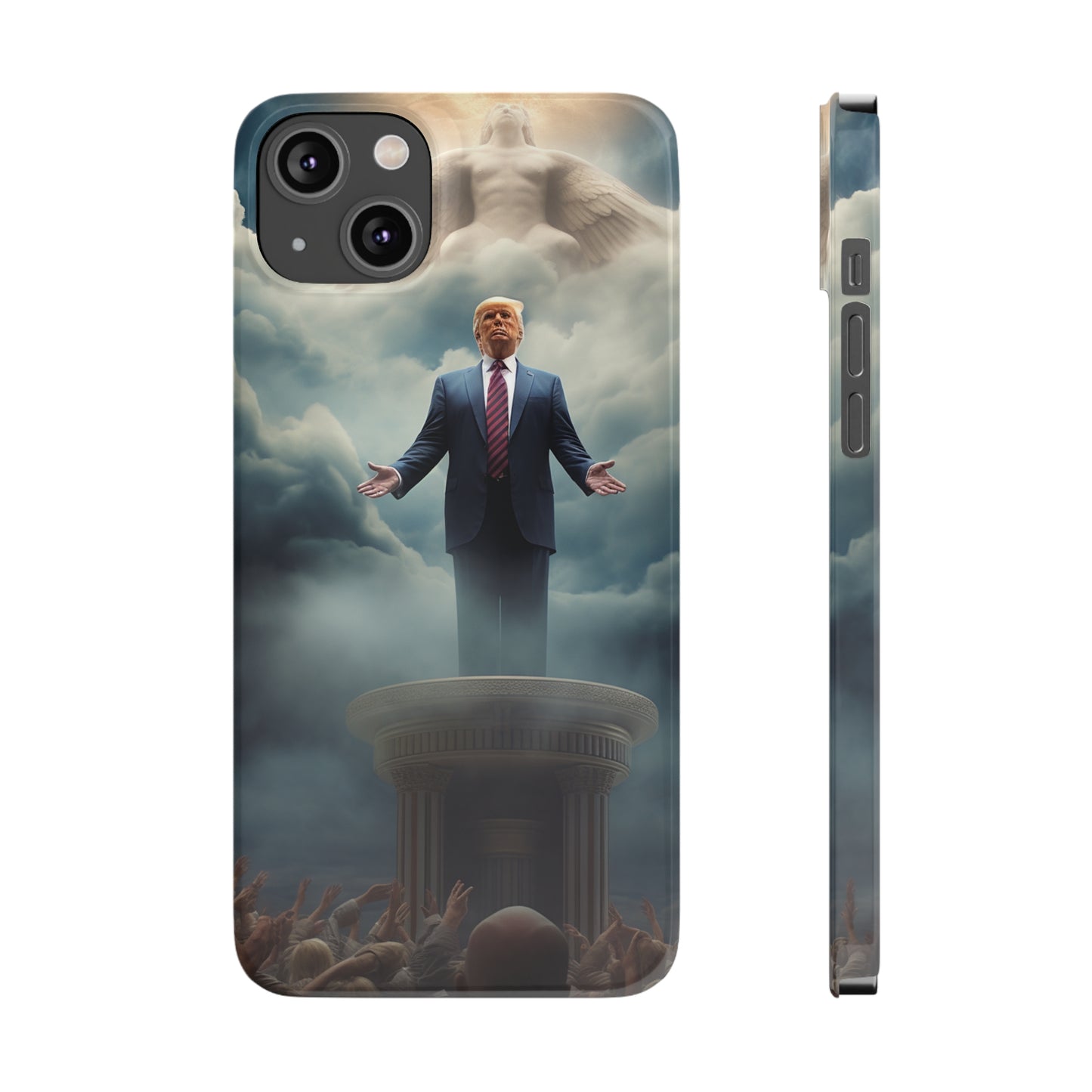 Trump on a Pedastal Slim Phone Cases