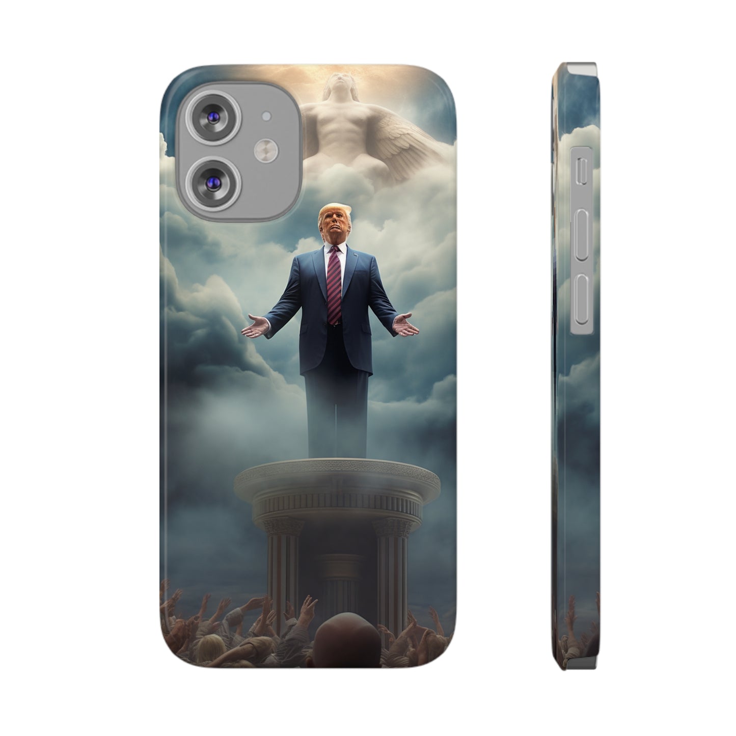 Trump on a Pedastal Slim Phone Cases