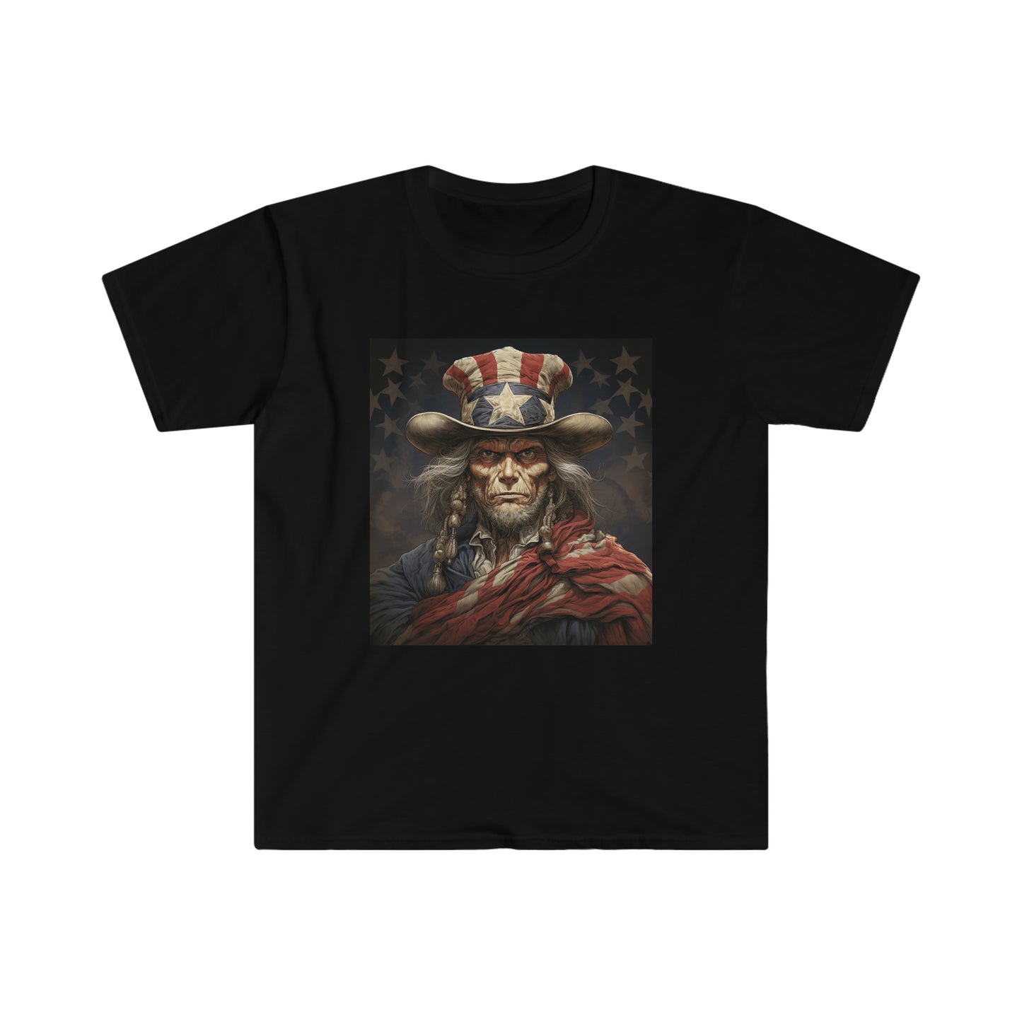 Old man Uncle Sam Unisex Softstyle T-Shirt