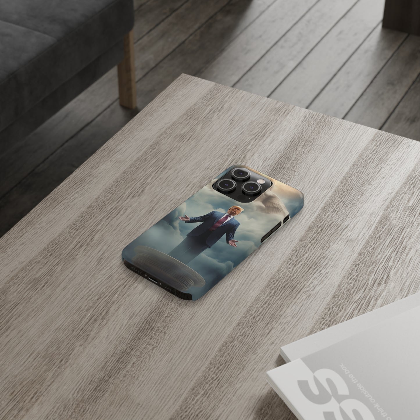 Trump on a Pedastal Slim Phone Cases