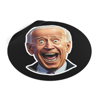 Surprised Biden Round Vinyl Stickers