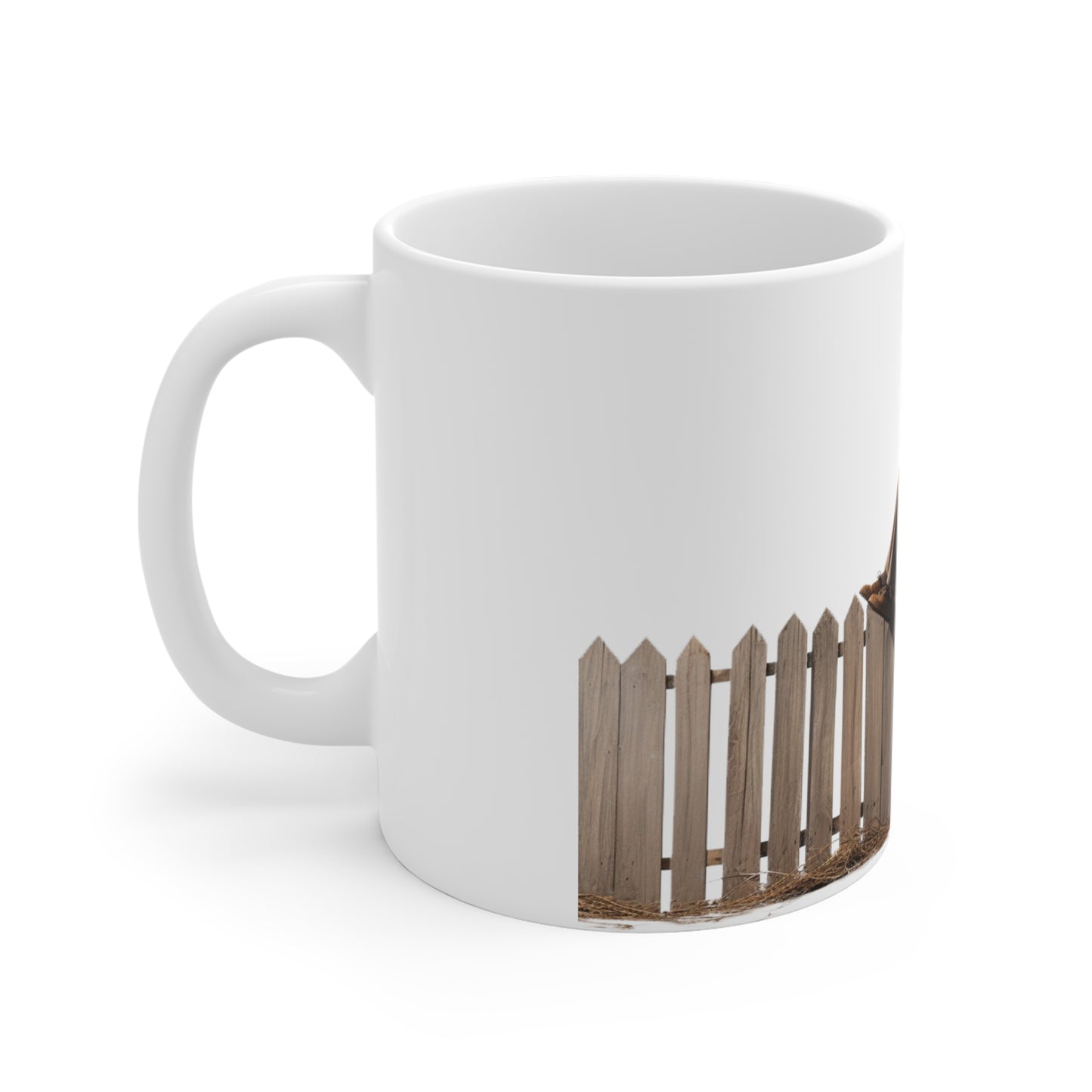 Fence Sitter White Ceramic Mug