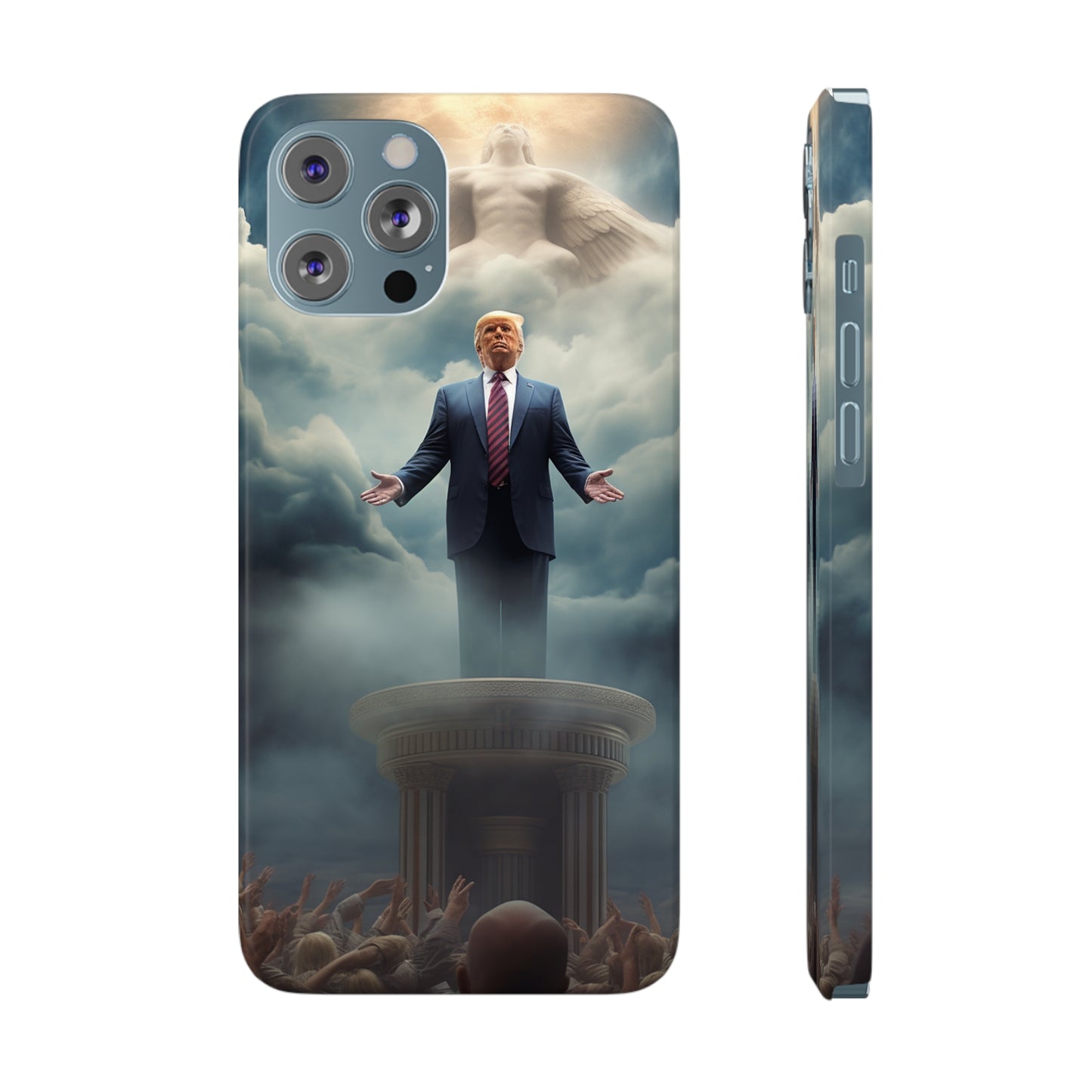 Trump on a Pedastal Slim Phone Cases