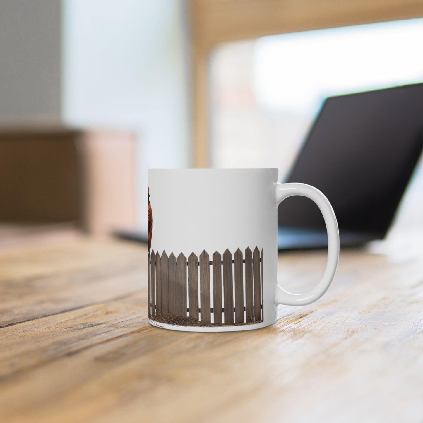 Fence Sitter White Ceramic Mug