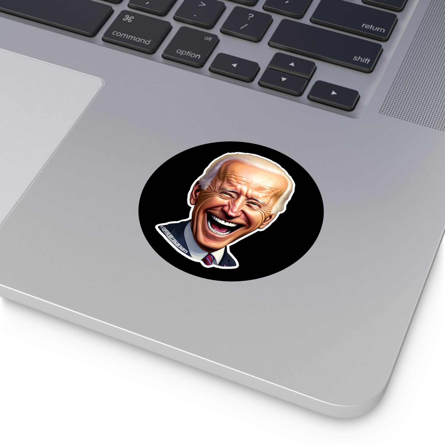 Smiling Biden Round Vinyl Stickers