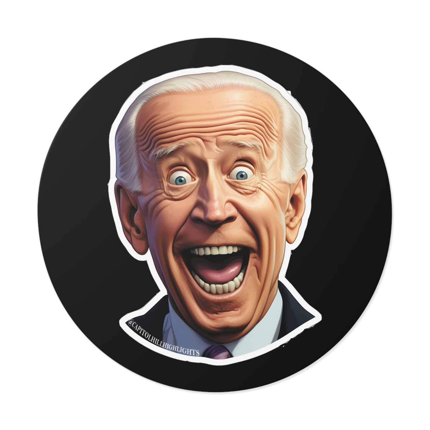 Surprised Biden Round Vinyl Stickers