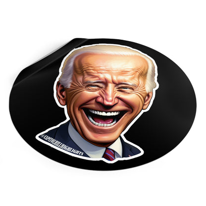 Smiling Biden Round Vinyl Stickers