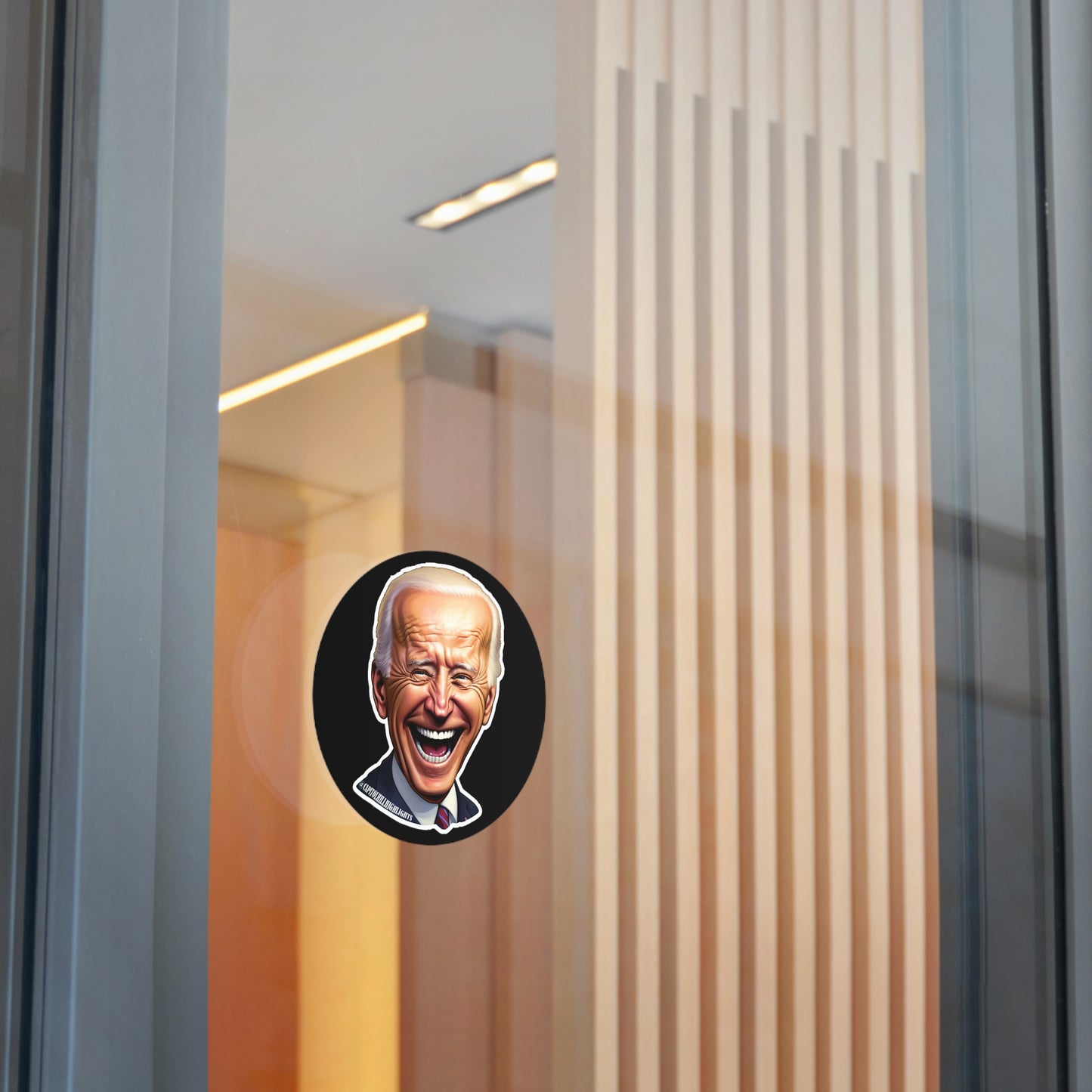 Smiling Biden Round Vinyl Stickers