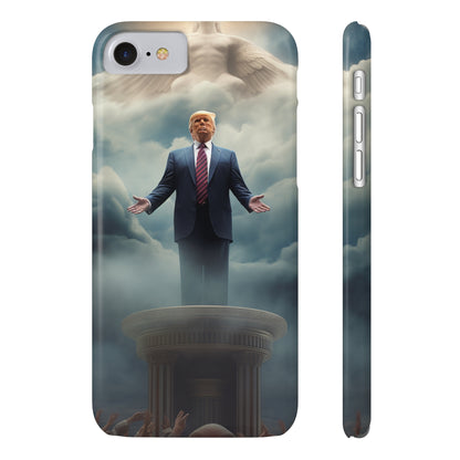 Trump on a Pedastal Slim Phone Cases