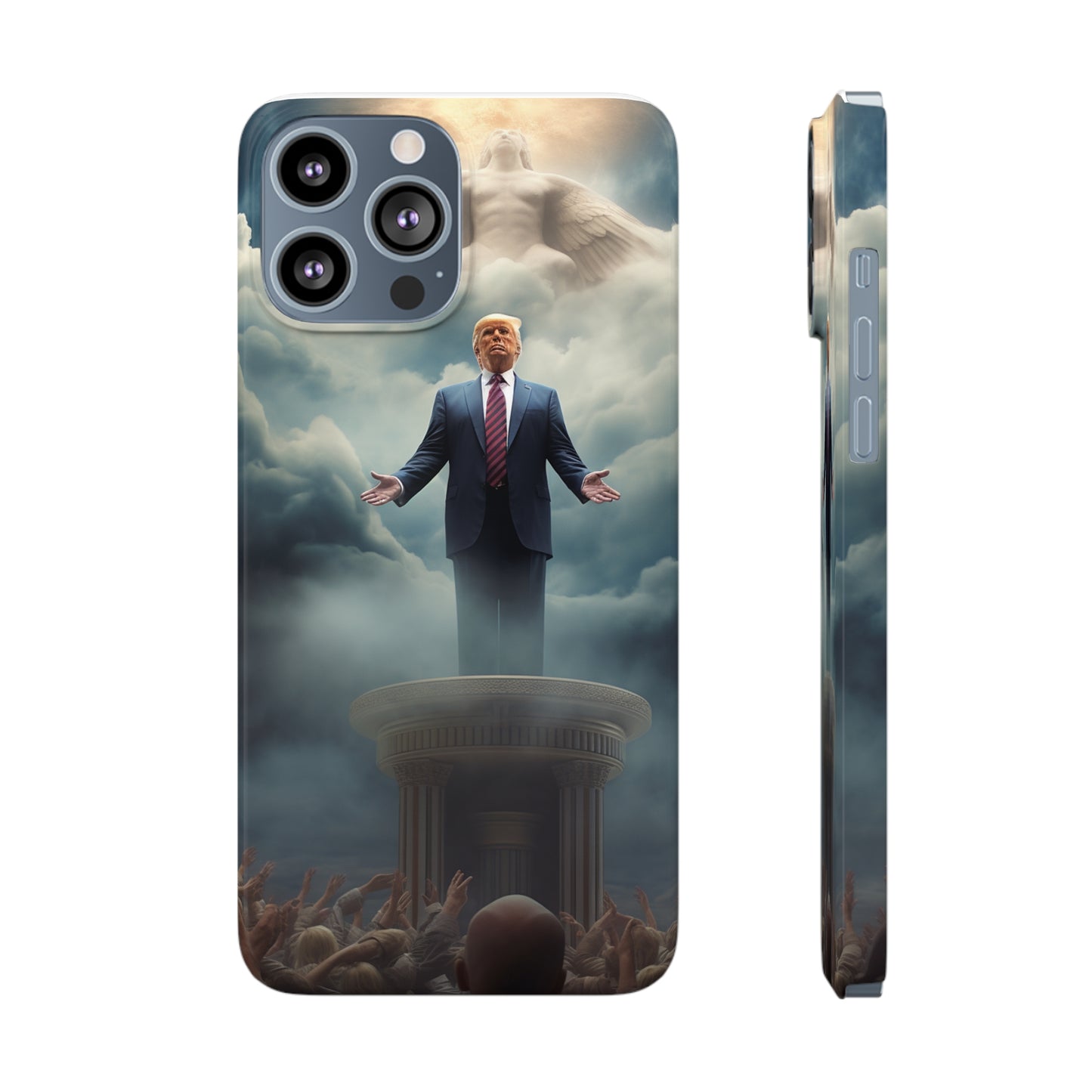 Trump on a Pedastal Slim Phone Cases