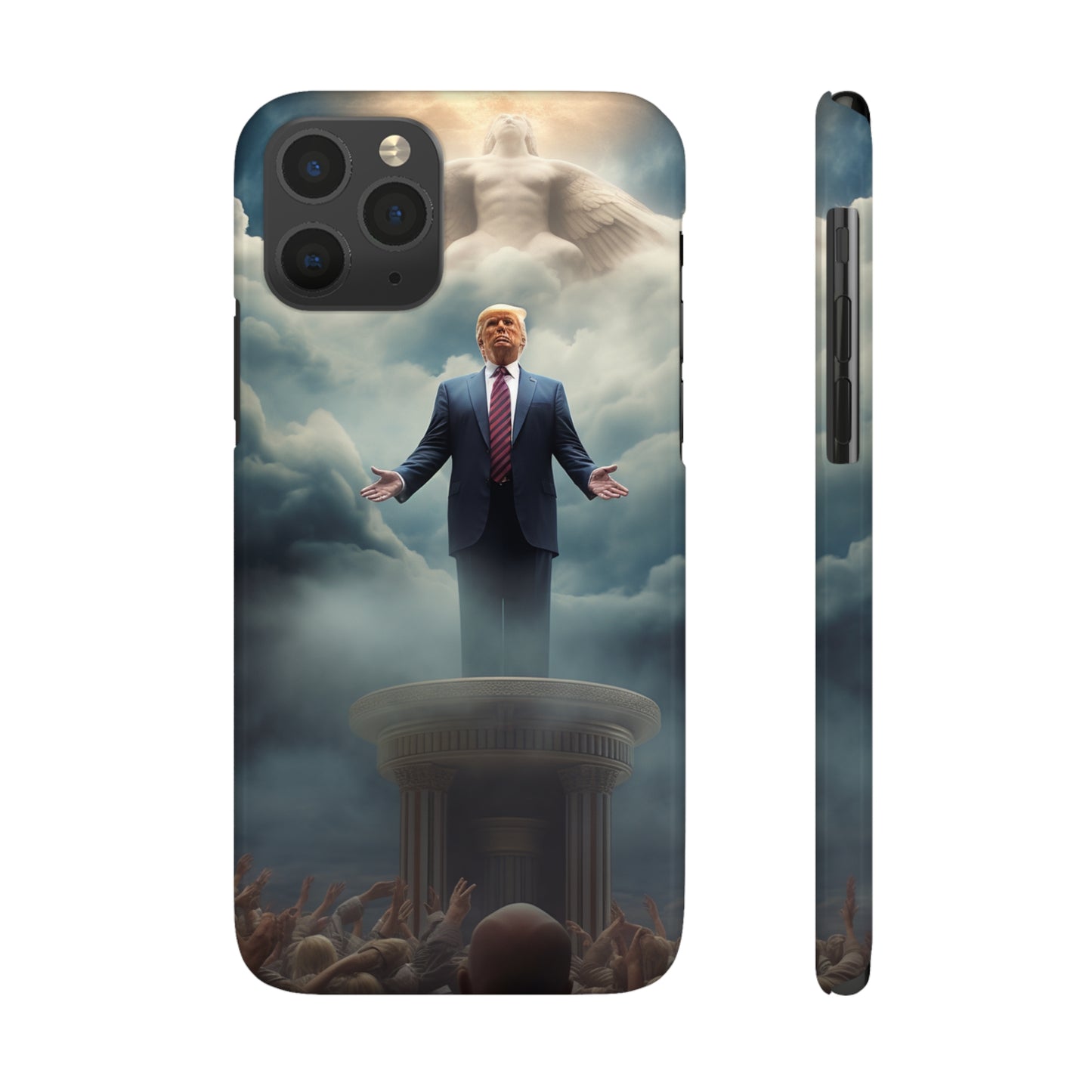 Trump on a Pedastal Slim Phone Cases